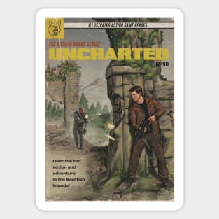 Uncharted - Pulp Novel cover fan art Sticker